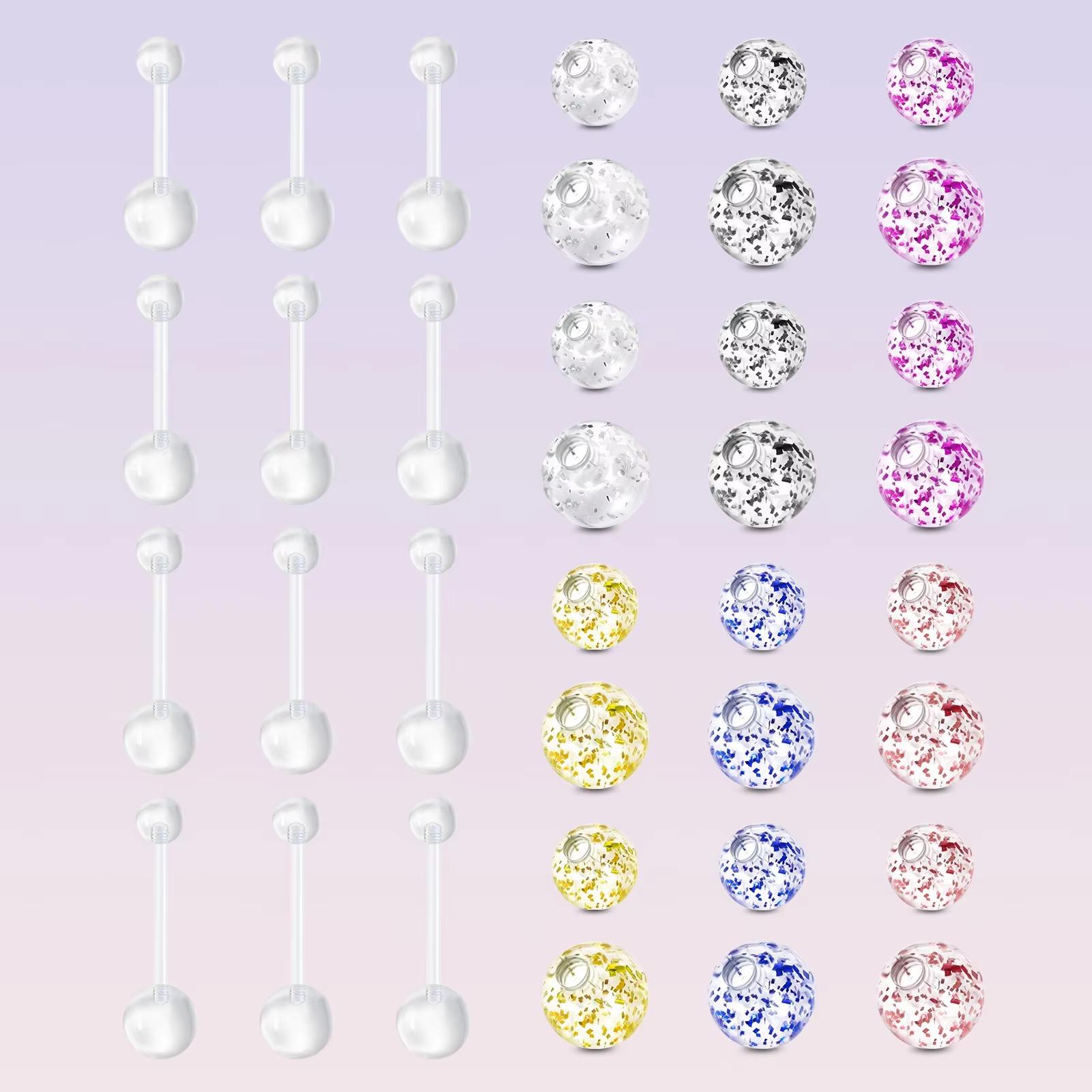 Body Jewelry Replacement Ball - 12pcs 14G acrilico chiaro ombelico Piercings