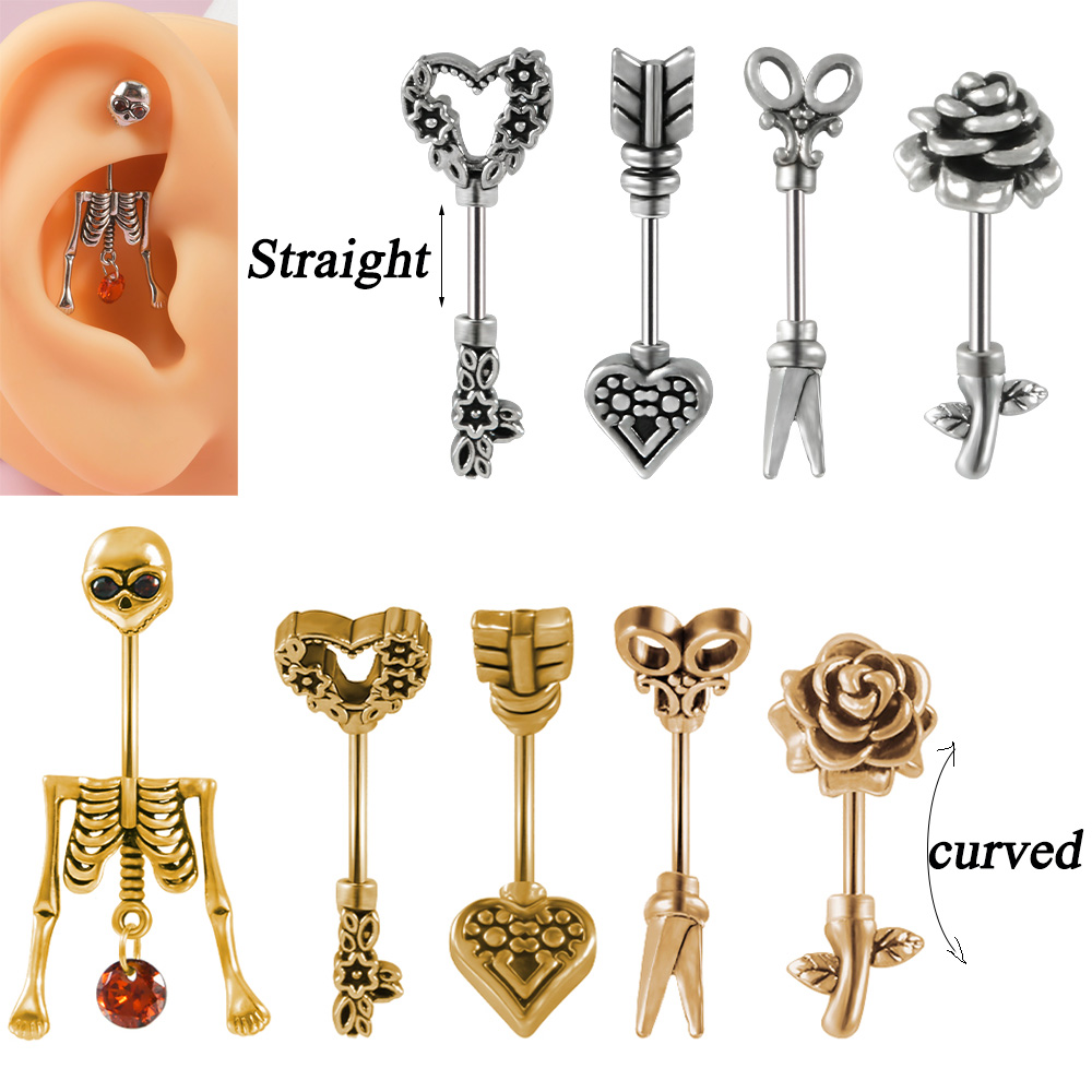 Body Jewelry Surgical Steel - 1 pz Vintage acciaio chirurgico scheletro
