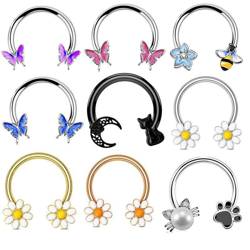 Body Jewelry Surgical Steel - Anello per Septum 16G, Gioielli per