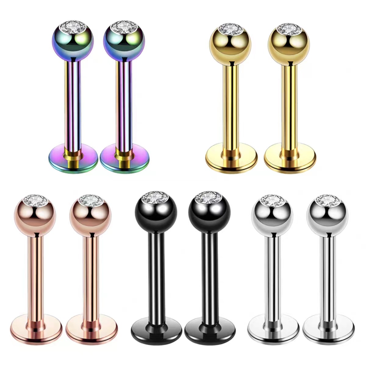 Body Jewelry Surgical Steel - Piercing Labret/Tragus/Orecchio in Acciaio Chirurgico 16G