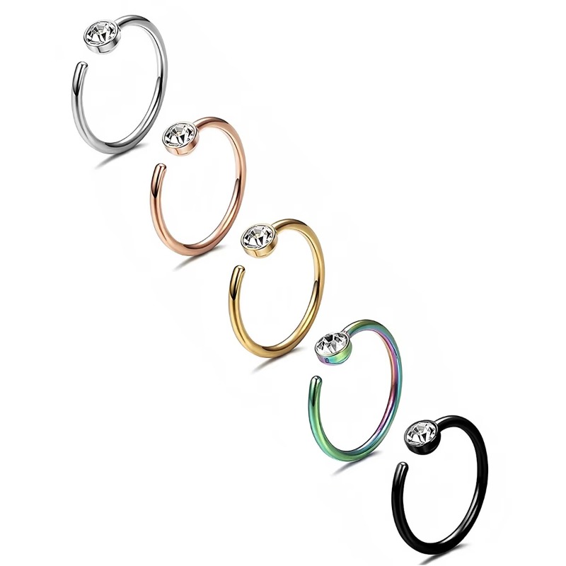 5 pezzi, anelli per il naso da - Body Jewelry Surgical Steel recensione e prezzo